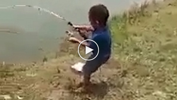 Отличный улов юного рыбака